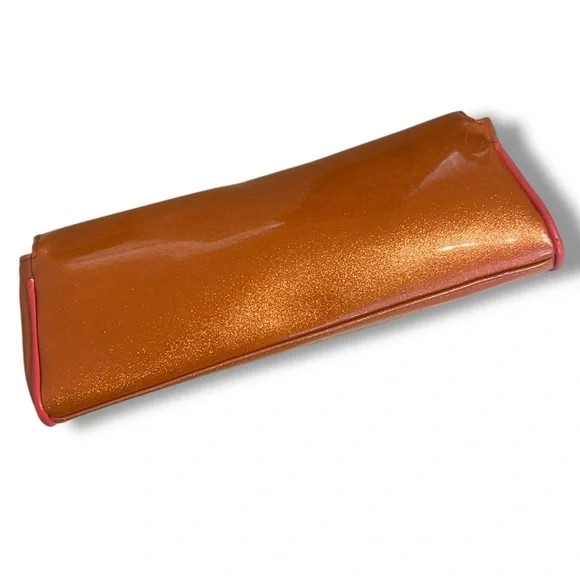 Sourpuss Orange Glitter Retro Clutch w/Atomic Print Lining NWOT - Picture 2 of 4